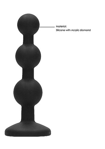 Silicone Beaded Diamond Butt Plug - Black na Arena.pl
