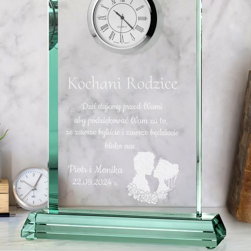 PODZIĘKOWANIE DLA RODZICÓW na ślub wesele Statuetka Zegar +GRAWER na Arena.pl
