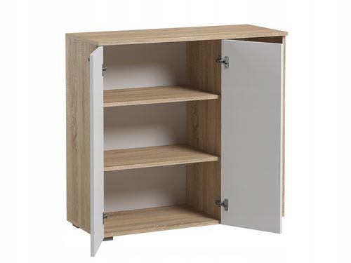 Szafka Szuflady Półki Pojemna Do Salonu Sypialni Sofi Sonoma Biały Mat na Arena.pl