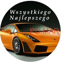 Opłatek na tort Urodziny Lamborghini Samochód Auto Logo Fura Bryka 18 30 40
