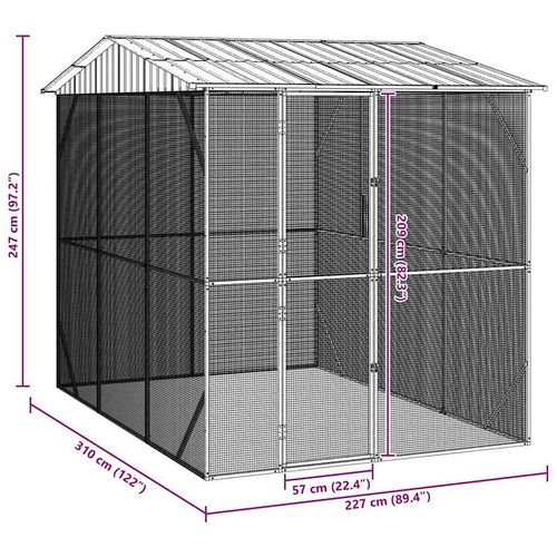 Klatka dla ptaków z przechowywaniem Antracyt 227 x 310 x 247 cm na Arena.pl