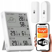 Inteligentna stacja pogodowa z czujnikami zewnętrzna wewnętrzna WiFi TUYA