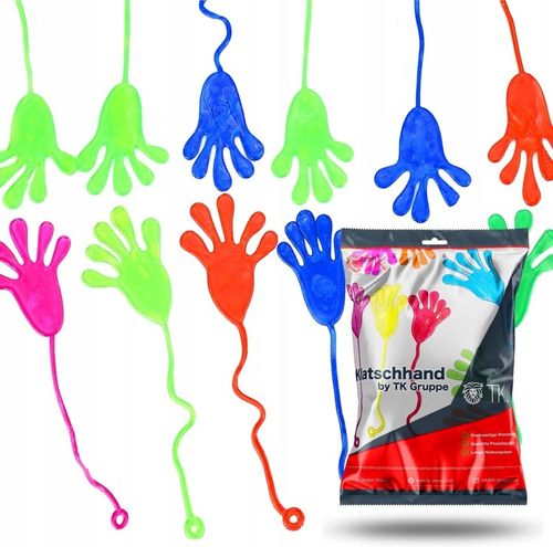 ŁAPKI ŻELOWE KLEJĄCE PACŁAPKA GUMOLEPKI LEPKI 12x ŁAPKA LEPKA ZABAWKA GRA na Arena.pl