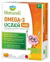Naturell Omega-3 Uczeń Żelki 27 sztuk DHA EPA D3 B12