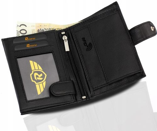 REVERSE Skórzany portfel męski skóra naturalna antykradzieżowy ochrona na Arena.pl