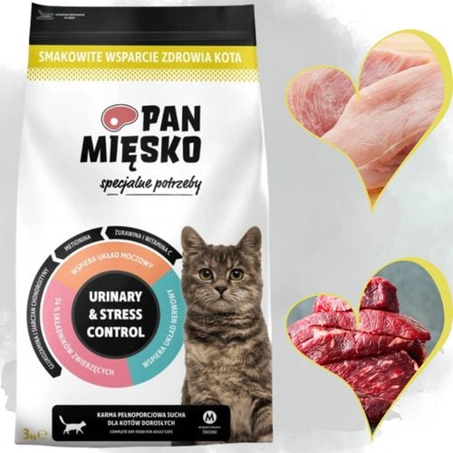 sucha karma dla kota pan miesko urinary & stres control 3 kg indyk wołowina na Arena.pl