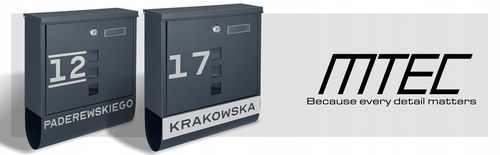 SKRZYNKA POCZTOWA NA LISTY POCZTĘ TUBA NA GAZETY ANTRACYT + NAPIS ADRES na Arena.pl