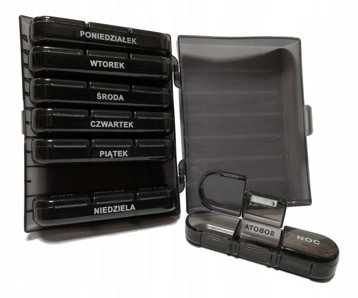 V5 PUDEŁKO NA LEKI TABLETKI POJEMNIK ORGANIZER NA 7 dni 3 PORY DNIA POLSKI zdjęcie 9