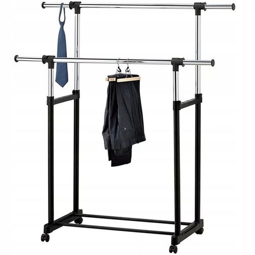 PODWÓJNY WIESZAK METALOWY TELESKOPOWY REGULOWANY SZAFA NA UBRANIA na Arena.pl