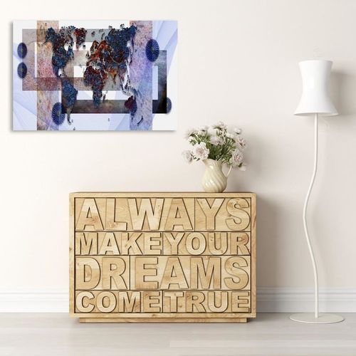 Deco Panel, Mapa świata abstrakcja 3 50x40 na Arena.pl