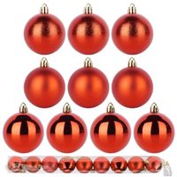 9x Bombki Choinkowe Świąteczne Nietłukące Czerwone Zestaw Bombek Choinka