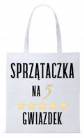 Torba Biała Eco Shopper Dla Sprzątaczki Prezent Z Nadrukiem Ze Zdjęciem