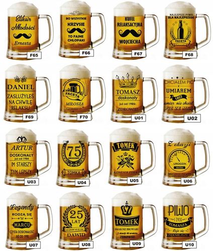 Kufel do piwa z grawerem NA DZIEŃ MĘŻCZYZNY WALENTYNKI Urodziny inne okazje na Arena.pl