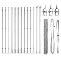 Ogrodzenie z słupkami Srebrny 1.2 x 25 m Stal pokryta PCV