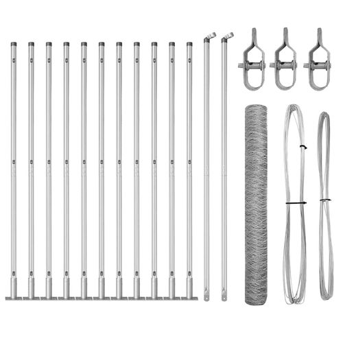 Ogrodzenie z słupkami Srebrny 1.2 x 25 m Stal pokryta PCV na Arena.pl