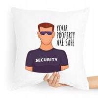 Prezent Poduszka Dla Ochroniarza Stróż Are Safe Z Nadrukiem Ze Zdjęciem