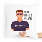 Prezent Poduszka Dla Ochroniarza Stróż Are Safe Z Nadrukiem Ze Zdjęciem