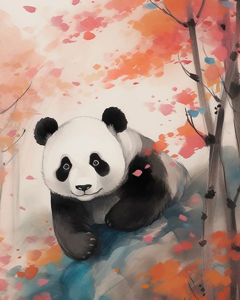 Plakat 40x50cm Panda wśród Klonów zdjęcie 1