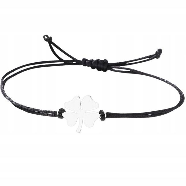 Srebrna Bransoletka Na Rzemyku Stal Chirurgiczna Posrebrzana 18K zdjęcie 2