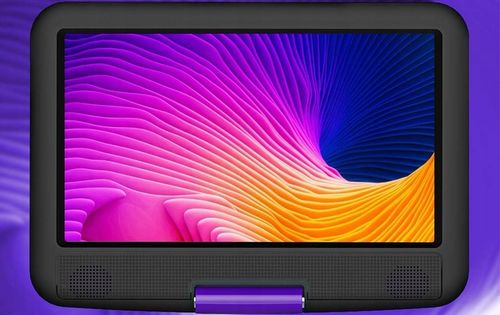 PRZENOŚNY SAMOCHODOWY ODTWARZACZ DVD 9'' LCD FIOLETOWY na 2000mAh Baterią na Arena.pl