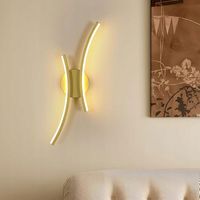 KINKIET ZŁOTA LAMPA LINIOWA SCIENNA LED 3000K NOWOCZESNA DO SALONU 2250LM
