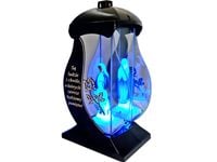 SĄ LUDZIE ZNICZ LAMPION NPL CZARNY RÓŻA SREBRO SENTENCJA+FIGURKA LED