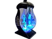 SĄ LUDZIE ZNICZ LAMPION NPL CZARNY RÓŻA SREBRO SENTENCJA+FIGURKA LED