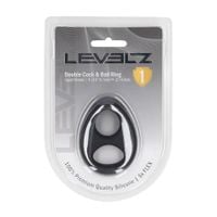 double liquid silicone cock and ball ring - black