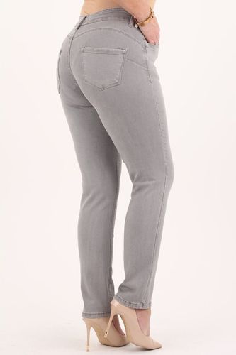 SPODNIE JEANSOWE BAWEŁNIANE DAMSKIE WYSOKI STAN PUSH UP DUŻE ROZMIARY na Arena.pl