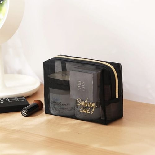 Kosmetyczki podróżne z siateczki smiling girl duży pojemny komplet 5 sztuk na Arena.pl