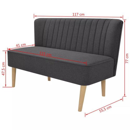 Sofa 117X55,5X77 Cm, Ciemnoszary Materiał na Arena.pl
