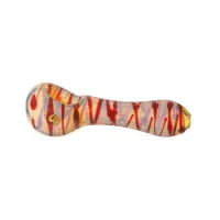 lufka szklana zdobiona "zebra" - czerwona 10 cm