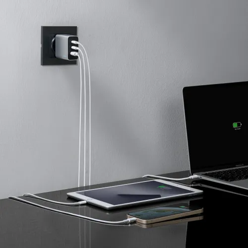 ładowarka sieciowa cuktech 65w gan 2xusb-c 1xusb-a - szara na Arena.pl