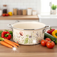 Garnek Emaliowany do Gotowania Tradycyjny na Gaz Indukcję 26 cm 5L Maki