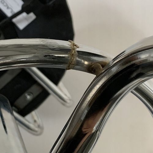 TABORET KRZESŁO STOŁEK Z KÓŁKAMI RONI CZARNY PODSTAWA CHROM SKÓRA PU na Arena.pl