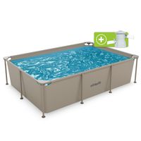 Basen stelażowy VirtuFit prostokątny 260x180 cm z pompą filtrującą beżowy
