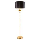 Lampa stojąca z abażurem KAJA 43X157 czarna + złota