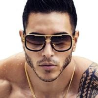 DUŻE OKULARY UNISEX PRZECIWSŁONECZNE PILOTKI RETRO MĘSKIE O27_Czarny