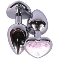 Szlachetny Korek Analny Z Różowym Kryształkiem Diamond Plug Heart Pink