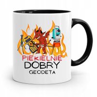 Kubek Czarny Dla Geodety Piekielnie Dobry Z Nadrukiem Ze Zdjęciem