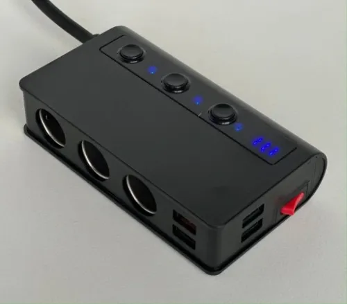 Rozgałęźnik | Rozdzielacz USB 12/24V|QC USB-A|3 x USB-A|3 x zapalniczka|LCD na Arena.pl