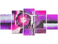 70CM 150CM OBRAZ 5 ELEM TAŃCZĄCE POSTACIE FIOLECIE ŚCIENNY