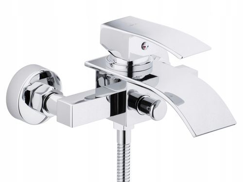 Bateria wannowa z prysznicem ścienna chrom wodospad kran do wanny kaskada na Arena.pl