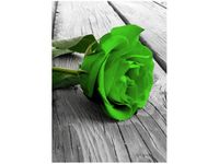 50X70CM LIMONKOWA RÓŻA DESKACH OBRAZ PION ŚCIAN