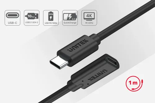 Unitek Przedłużacz USB-C 10Gbps 4K, PD 100W 1 m na Arena.pl