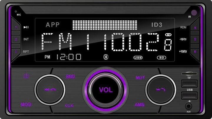 RADIO SAMOCHODOWE 2-DIN BLUETOOTH USB SD RDS LCD RGB MIKROFON PILOT zdjęcie 2