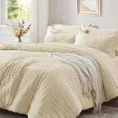 Pościel 155x220 Beżowa Mikrofibra Seersucker Kora Dwustronna z Zamkiem