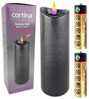 ŚWIECZKA WKŁAD DO ZNICZA EFEKT PŁOMIENIA 15 CM GRANITOWA