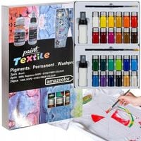 FARBY DO TKANIN UBRAŃ Zest. 24 Kolory Akryl Pędzle