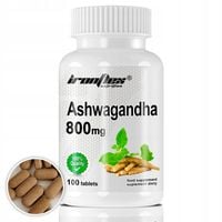 IRONFLEX ASHWAGANDHA 800mg 100 tabletek EKSTRAKT ŻEŃ-SZEŃ PAMIĘĆ SEN STRES